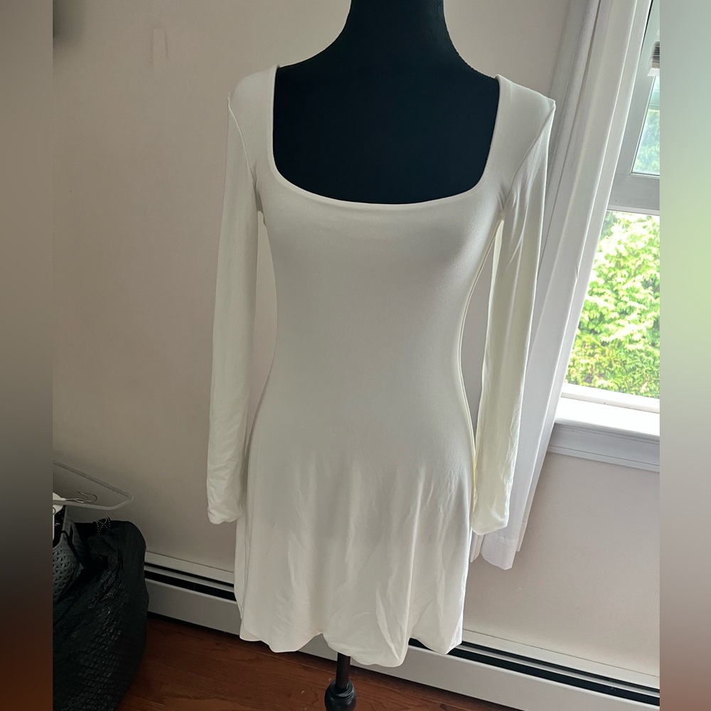 Oh Polly Modal Square Neck Long Sleeve Mini Dress